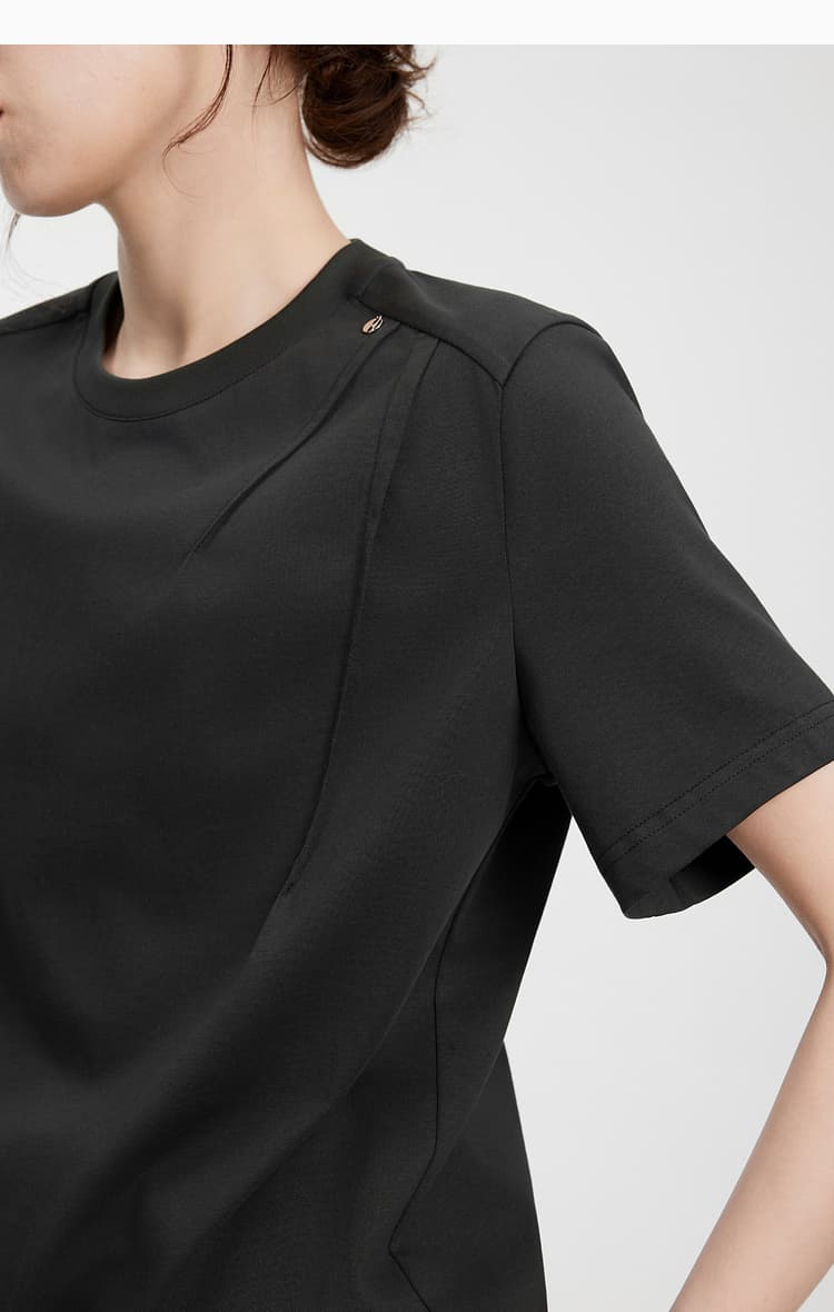 オーバーサイズTシャツ すっきり着こなすシンプル綿天竺