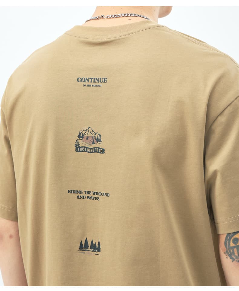オーバーサイズTシャツ メンズ オーバーサイズ 半袖 プリント柄 ゆったり カジュアル 全2色