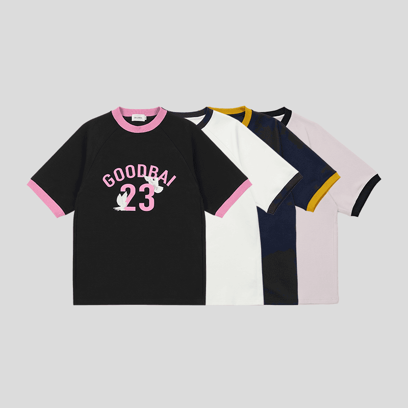 オーバーサイズTシャツ レトロ風ナンバリングゆったりTシャツ