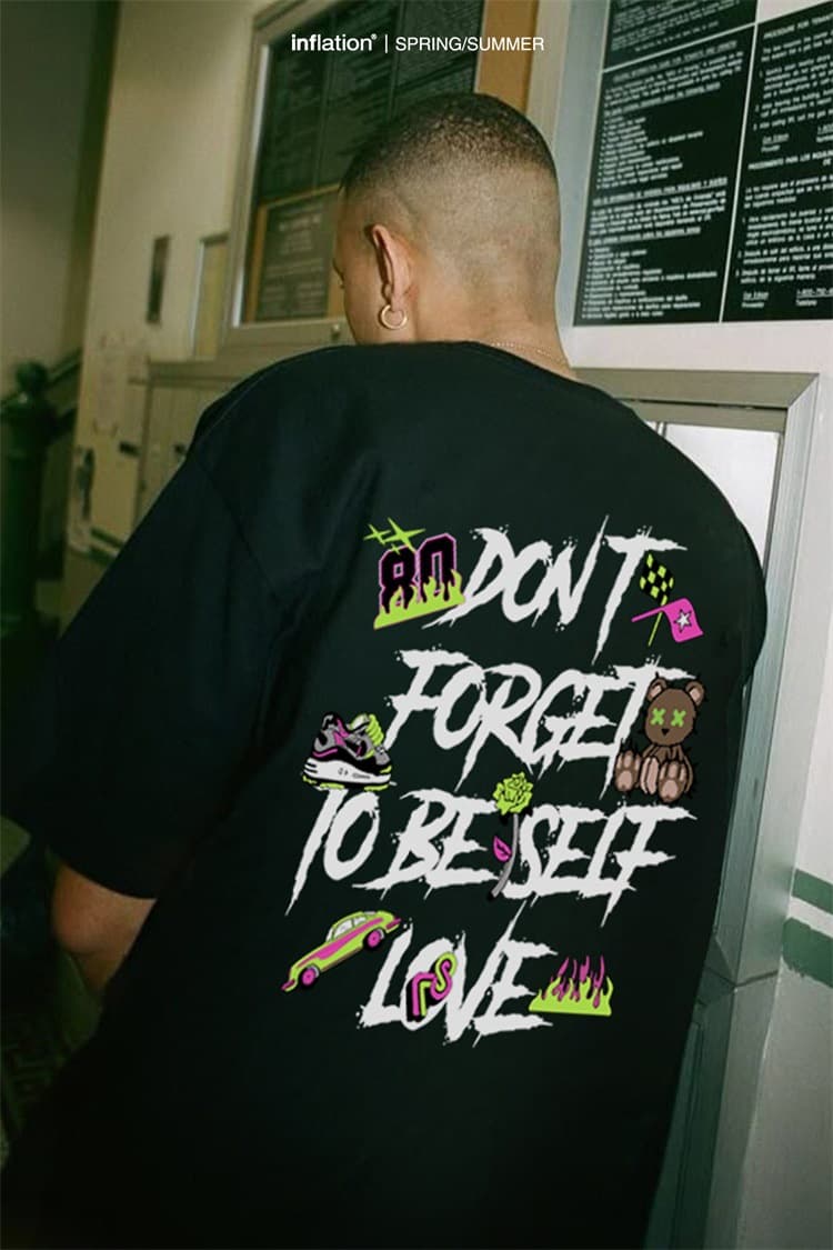 オーバーサイズTシャツ メンズ ストリート系 半袖オーバーサイズ プリント Tシャツ 全2色