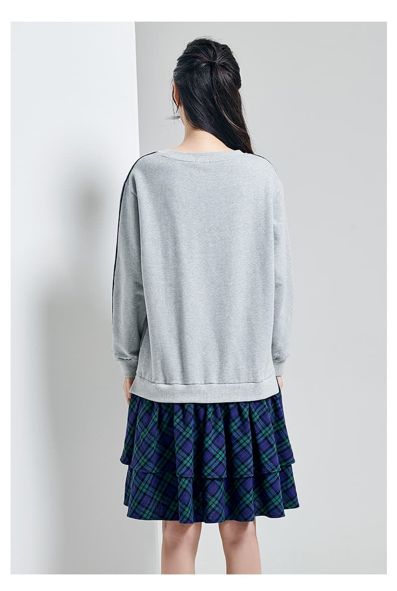オーバーサイズ ゆったりチュニックレイヤードワンピース