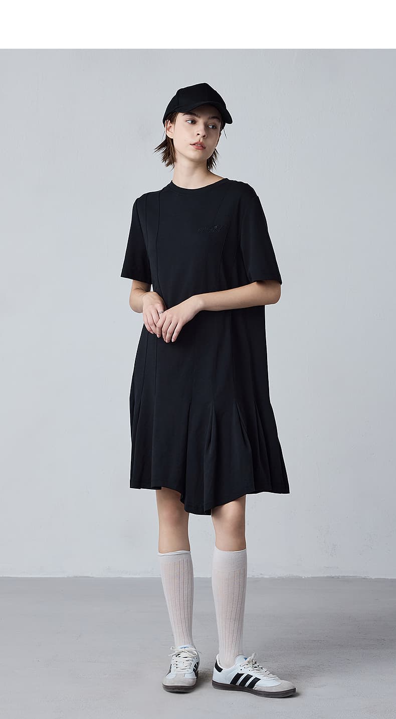 オーバーサイズTシャツ 裾フレア立体縫製ワンピース