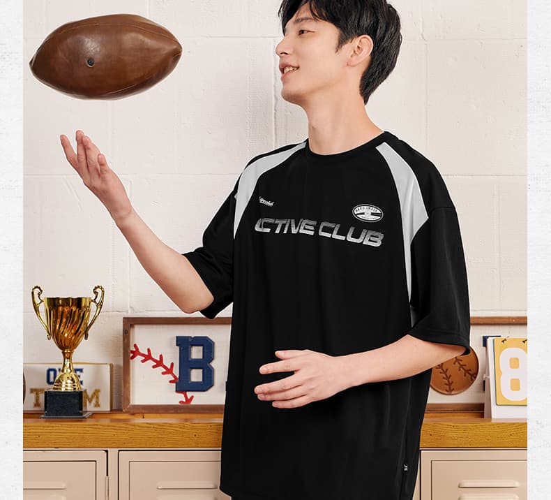 オーバーサイズTシャツ アクティブラグランスポーツティーシャツ