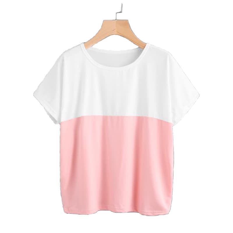 オーバーサイズTシャツ バイカラー切り替えドルマンプルオーバー