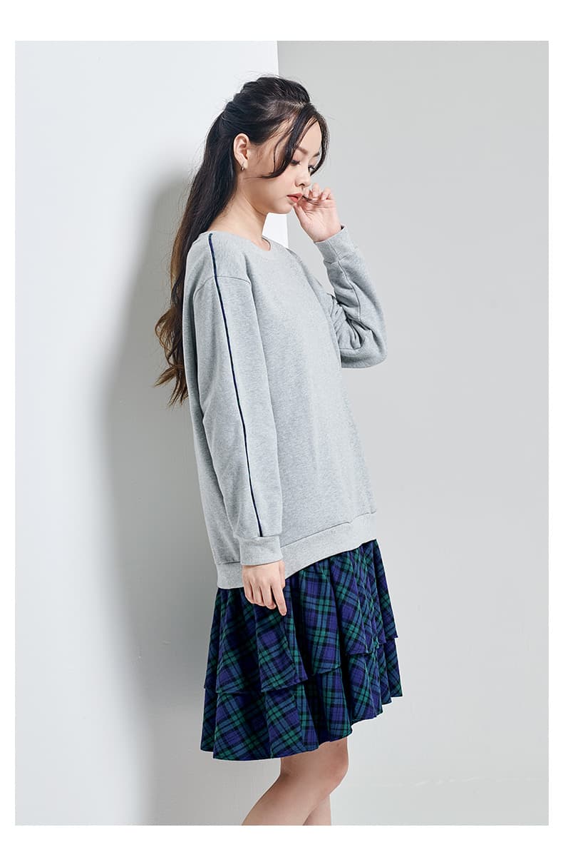 オーバーサイズ ゆったりチュニックレイヤードワンピース