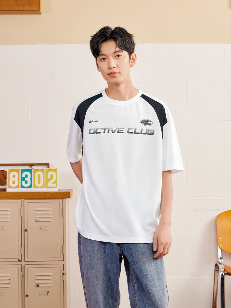 オーバーサイズTシャツ アクティブラグランスポーツティーシャツ
