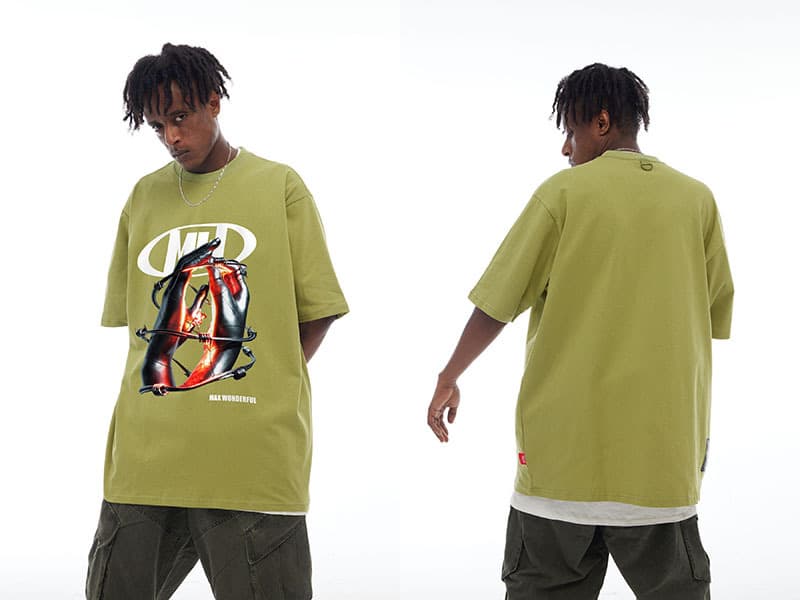 オーバーサイズTシャツ 個性派デザイン オーバーサイズ半袖シャツ メンズ 全7色