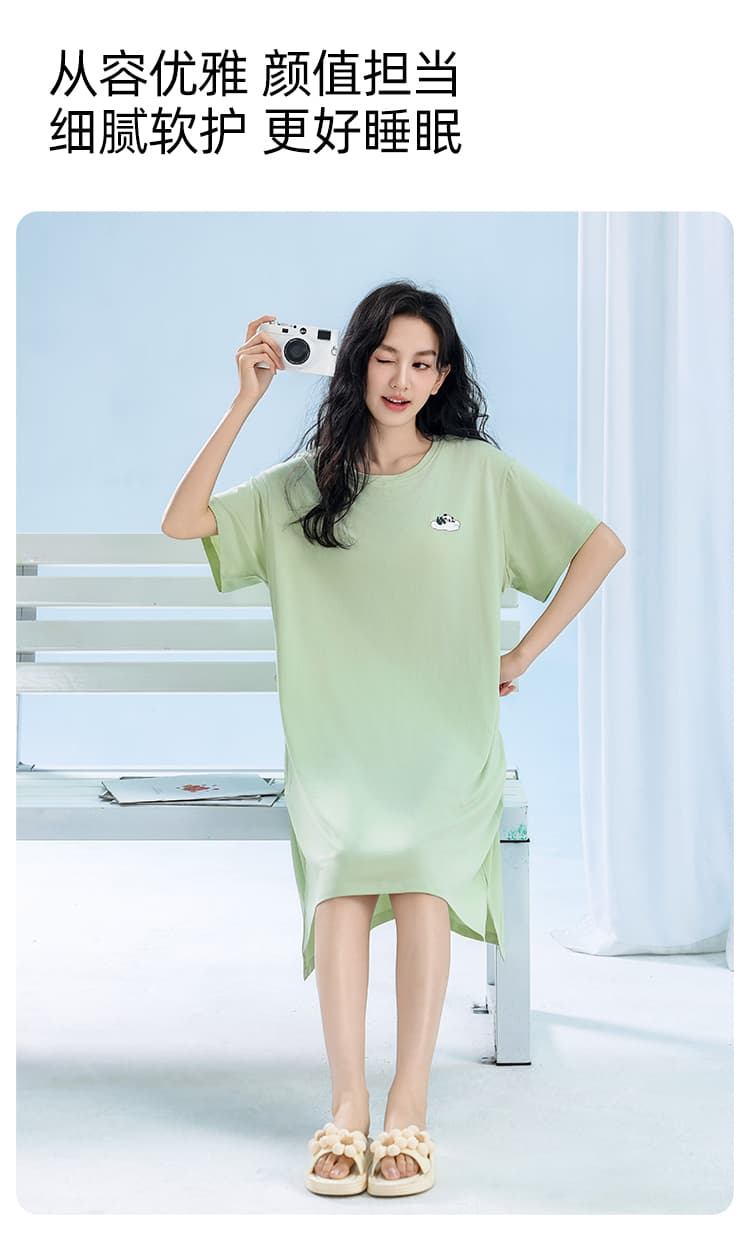オーバーサイズTシャツ ゆったり快眠 シンプル半袖ワンピース