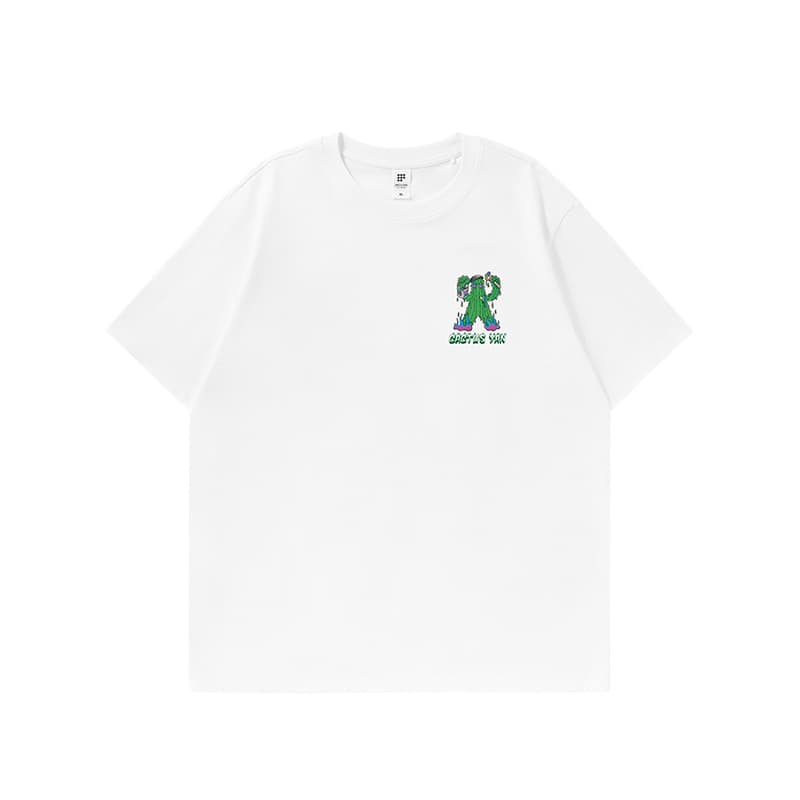 オーバーサイズTシャツ メンズ サボテン柄プリント オーバーサイズ半袖カットソー 全2色