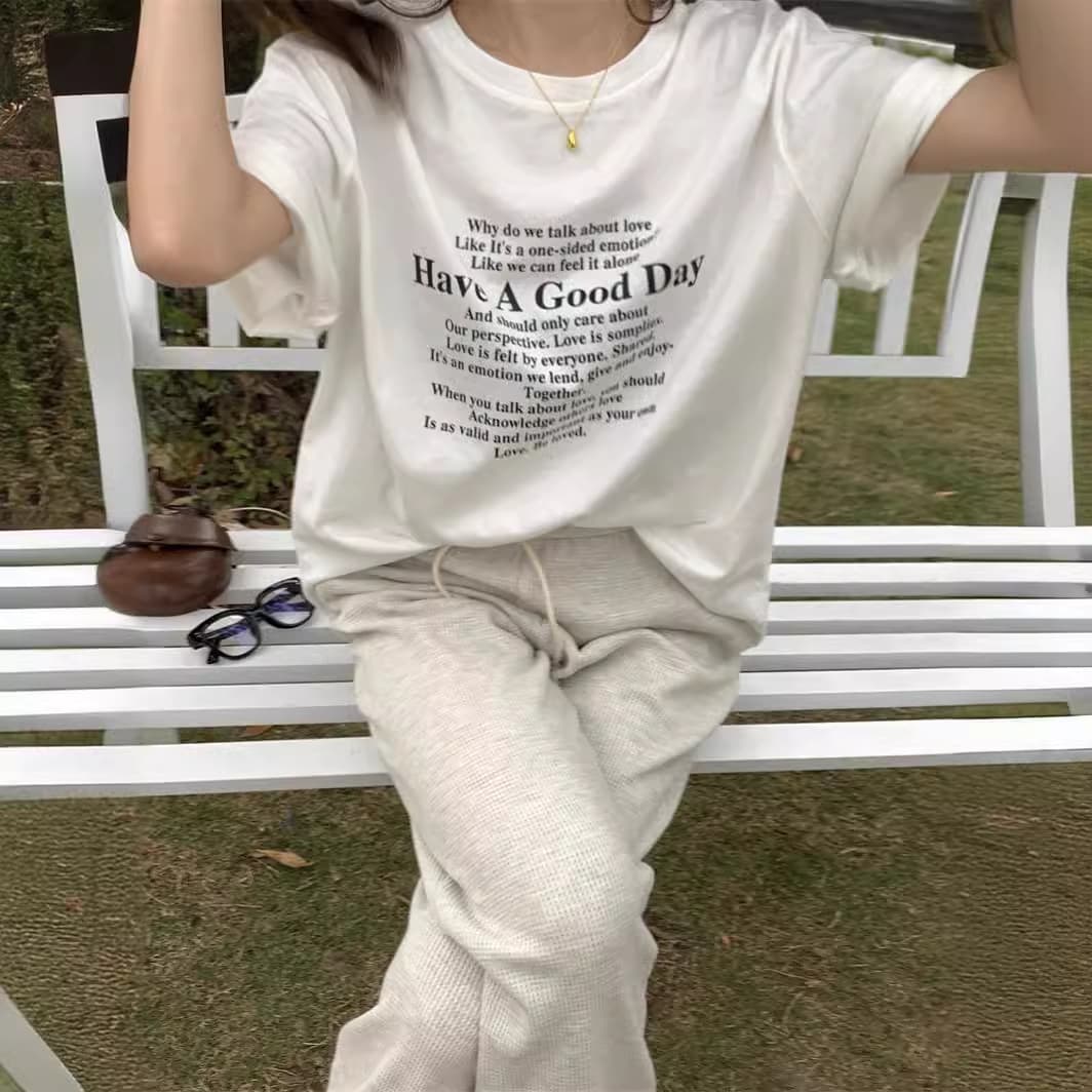 オーバーサイズTシャツ 素敵な一日 ポエムメッセージ ゆるティー