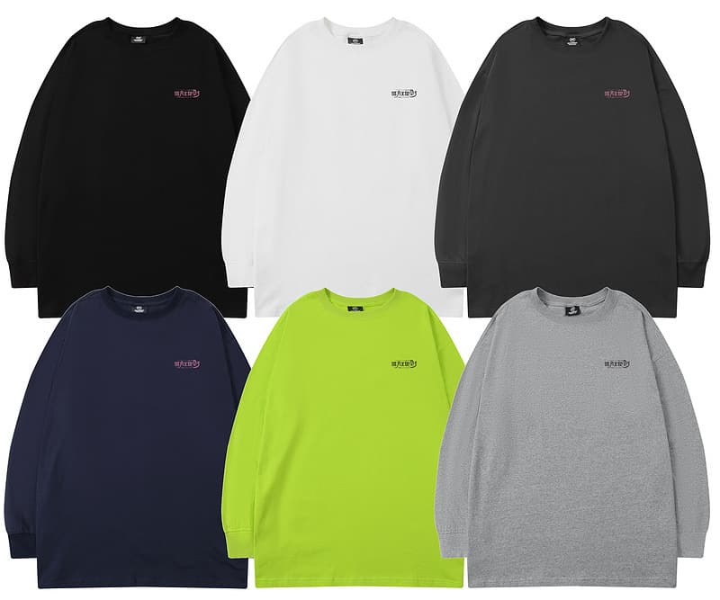 オーバーサイズTシャツ 和風アート オーバーサイズ長袖ティーシャツ 男女兼用 全2色