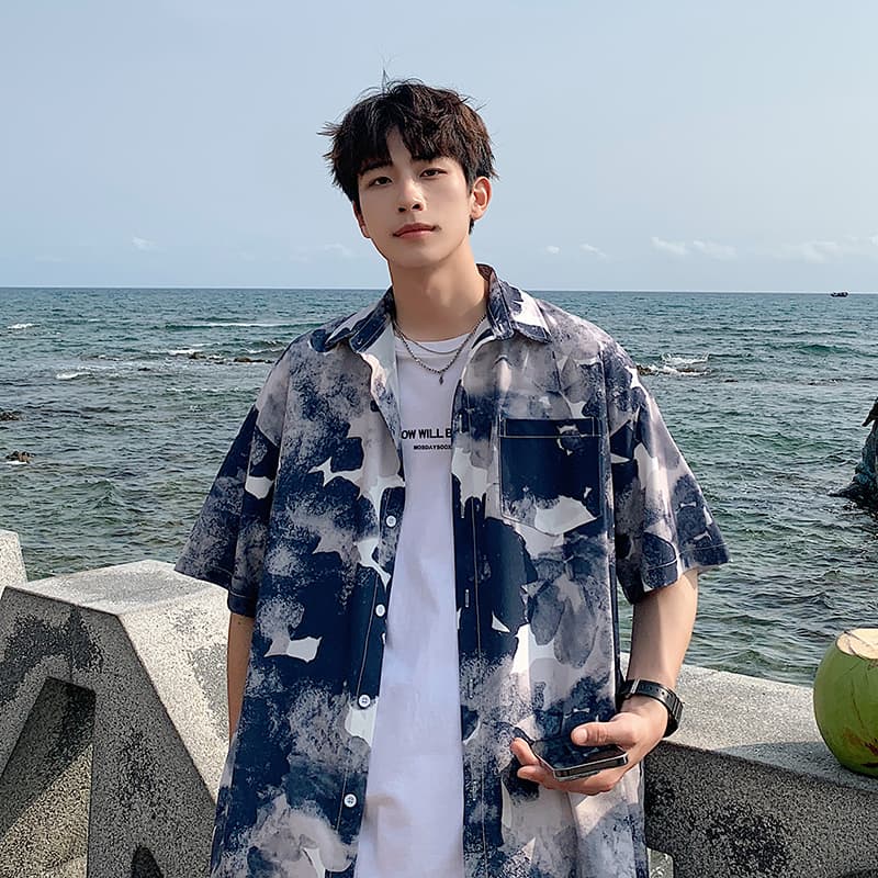オーバーサイズTシャツ 涼風海岸 ゆったりアロハシャツ