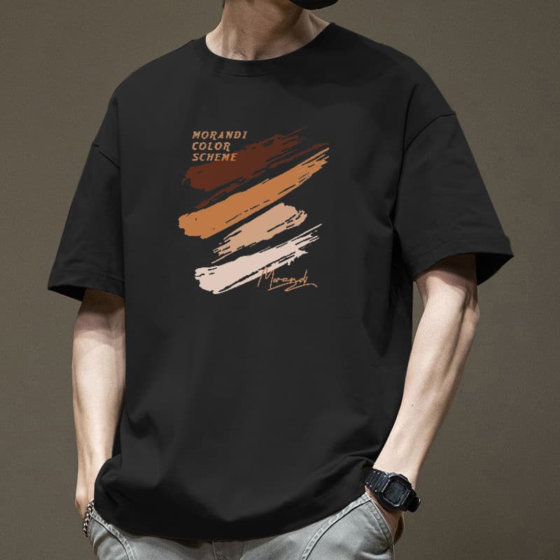 オーバーサイズTシャツ 筆跡アート メンズゆったりクルーネック