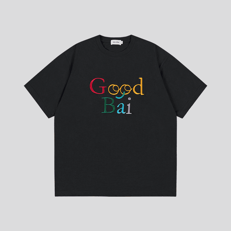 オーバーサイズTシャツ カラフル文字刺繍 ゆったりTシャツ