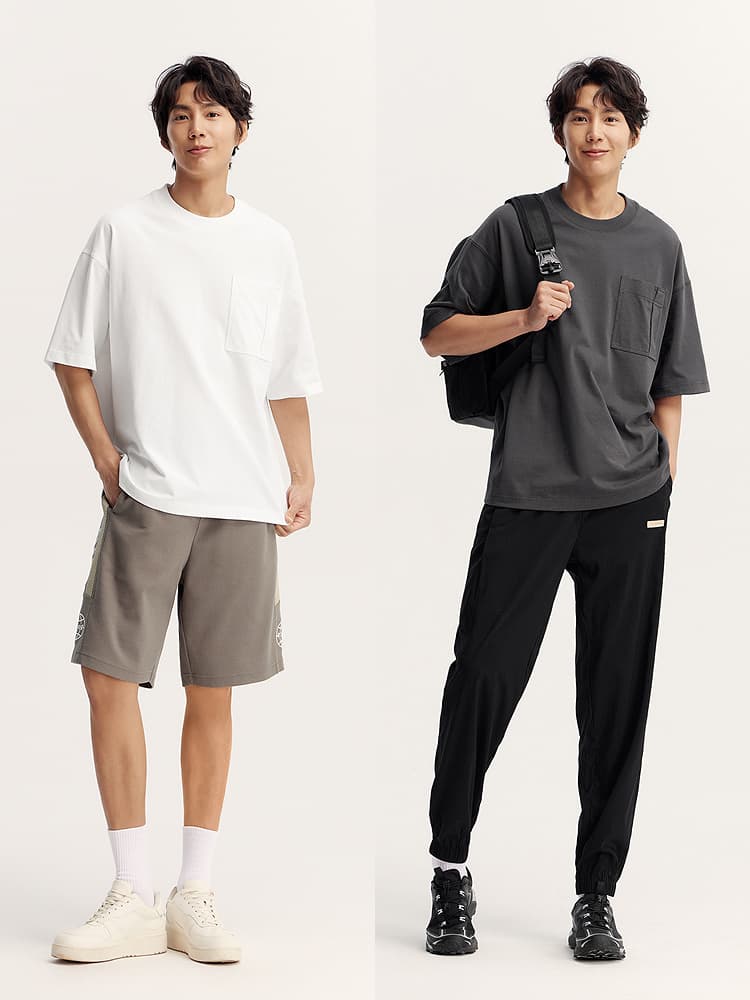 オーバーサイズTシャツ ゆったりポケット付き半袖カットソー
