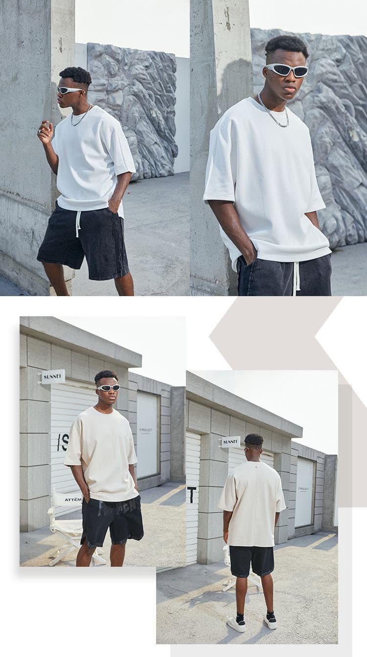 オーバーサイズTシャツ 男女兼用オーバーサイズ半袖シャツ無地3色展開