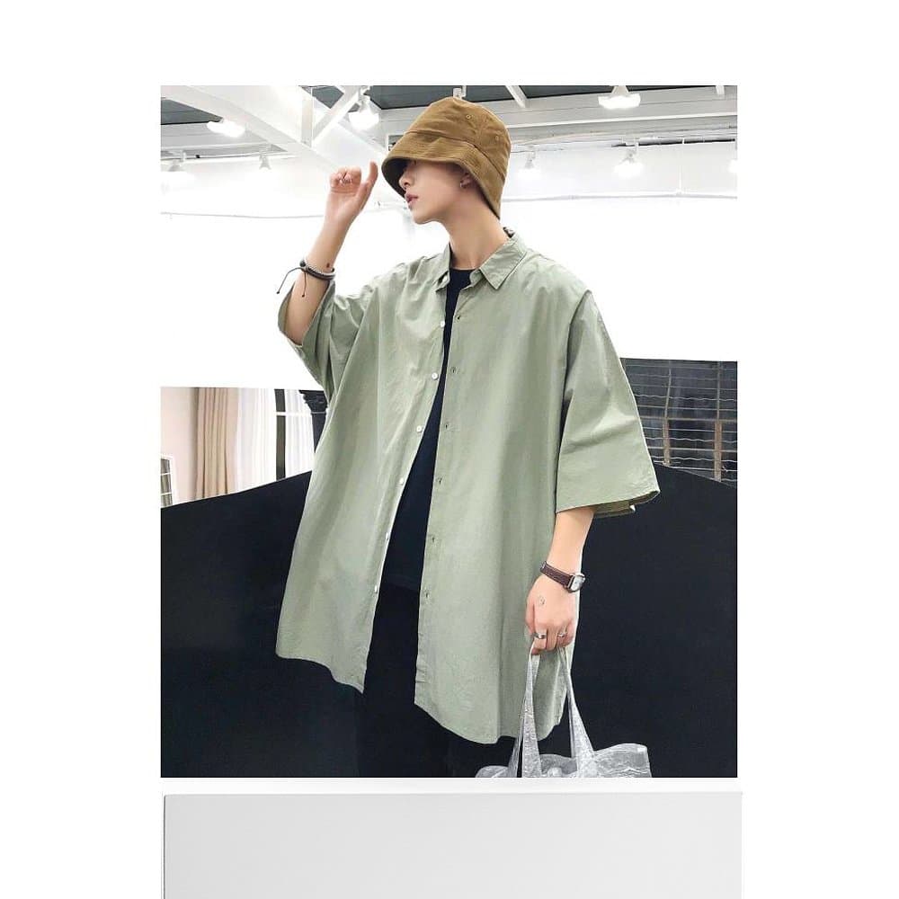 オーバーサイズTシャツ ゆったりシルエット 長袖開襟シャツ