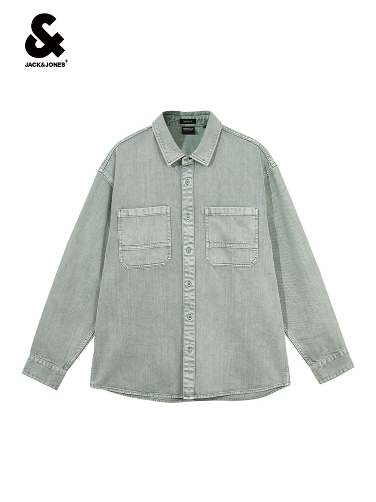 オーバーサイズTシャツ ゆったりシルエット 作業着風シャツジャケット