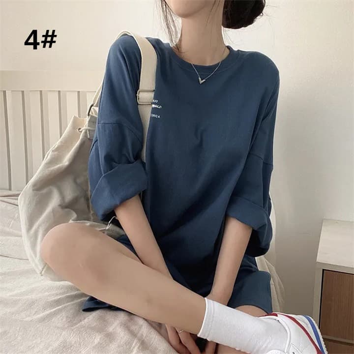 オーバーサイズTシャツ オーバーサイズ長袖シャツ レディース ビッグシルエット文字プリント
