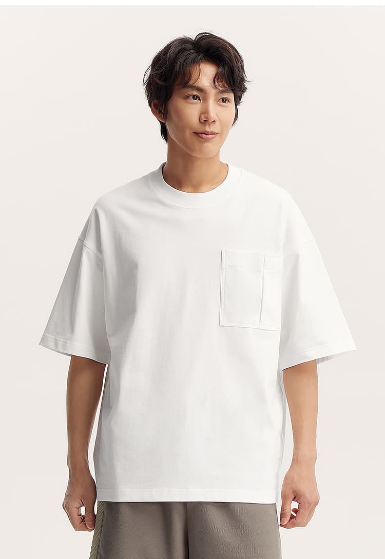 オーバーサイズTシャツ ゆったりポケット付き半袖カットソー