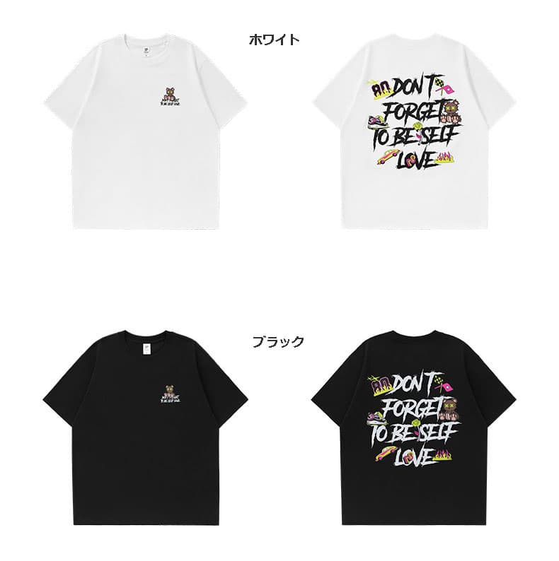 オーバーサイズTシャツ メンズ ストリート系 半袖オーバーサイズ プリント Tシャツ 全2色