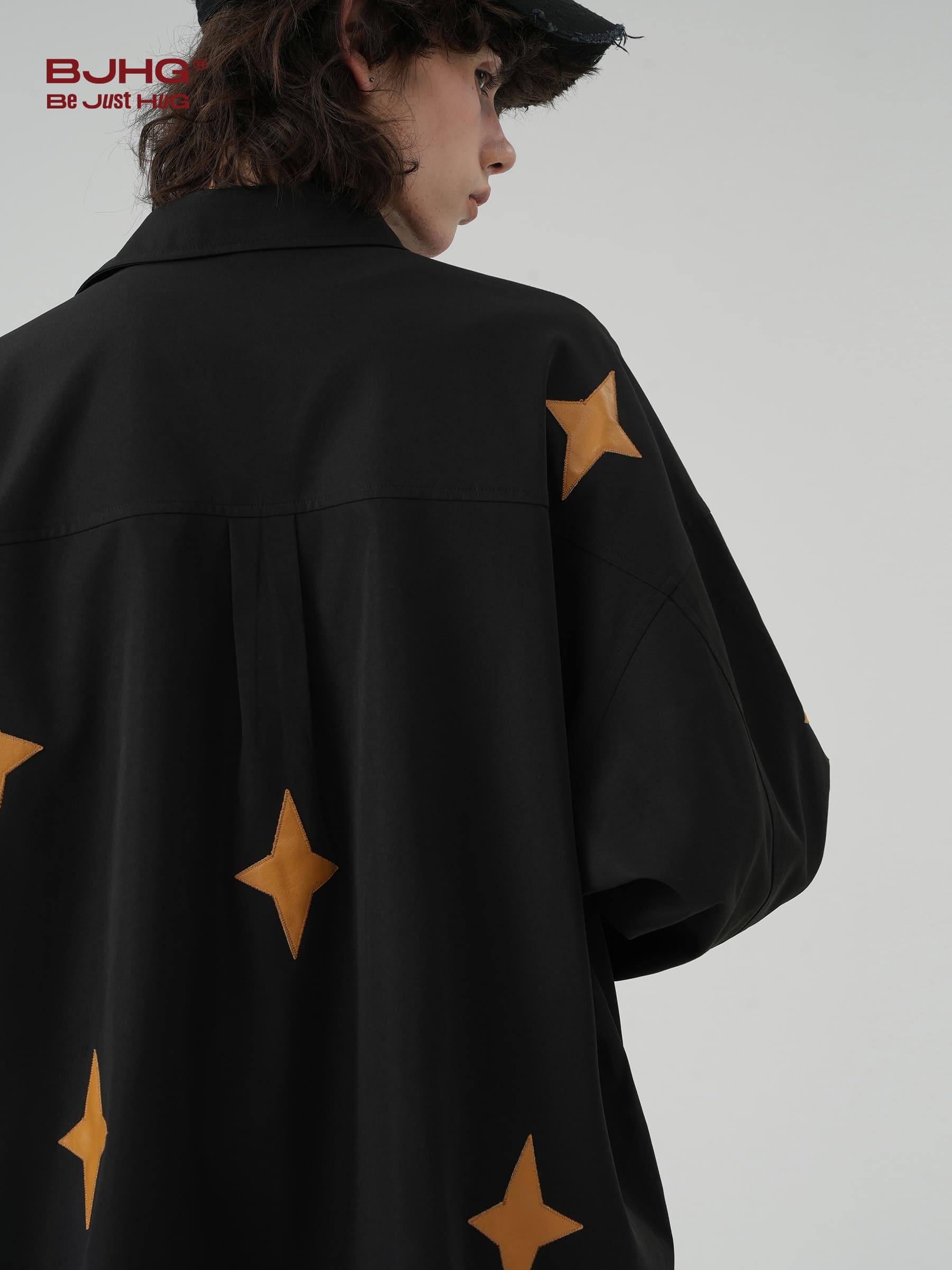 オーバーサイズTシャツ 星柄デザイン オーバーシャツ