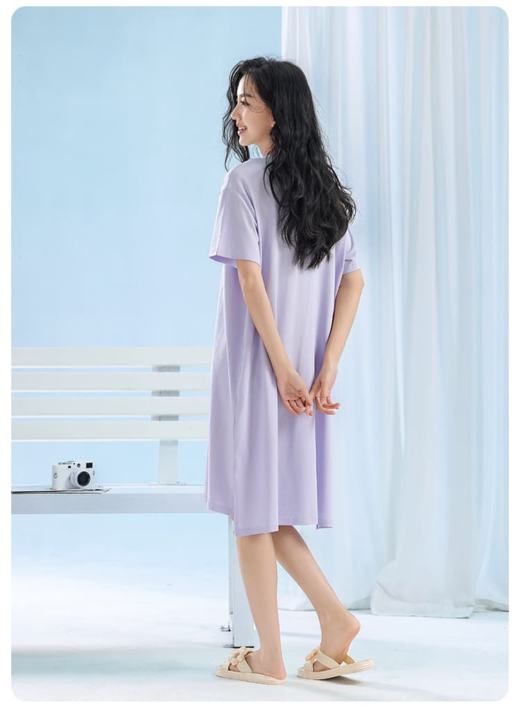 オーバーサイズTシャツ ゆったり快眠 シンプル半袖ワンピース