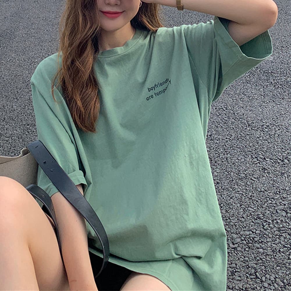 ワンポイント刺繍オーバーサイズTシャツレディース春夏