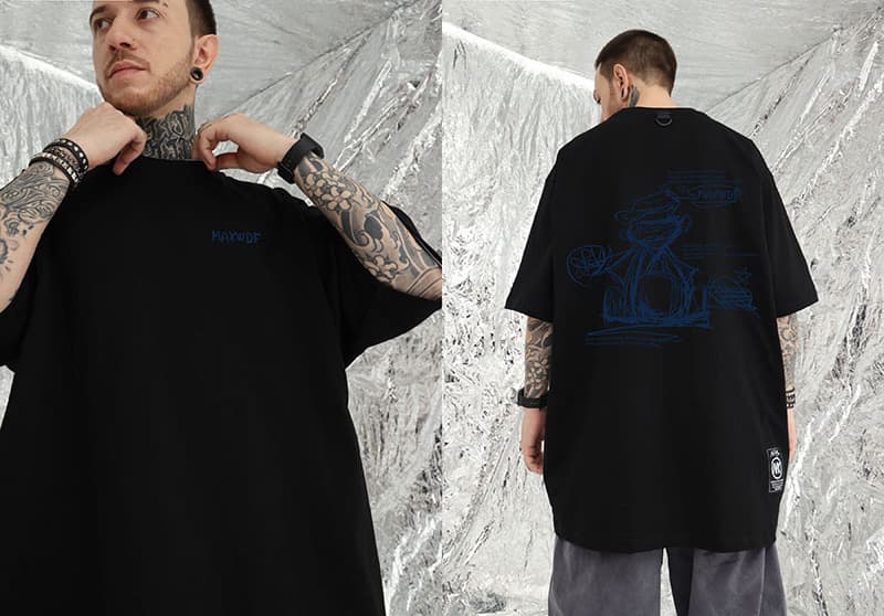 オーバーサイズTシャツ メンズオーバーサイズ半袖Tシャツ ストリート系プリント柄 全7色