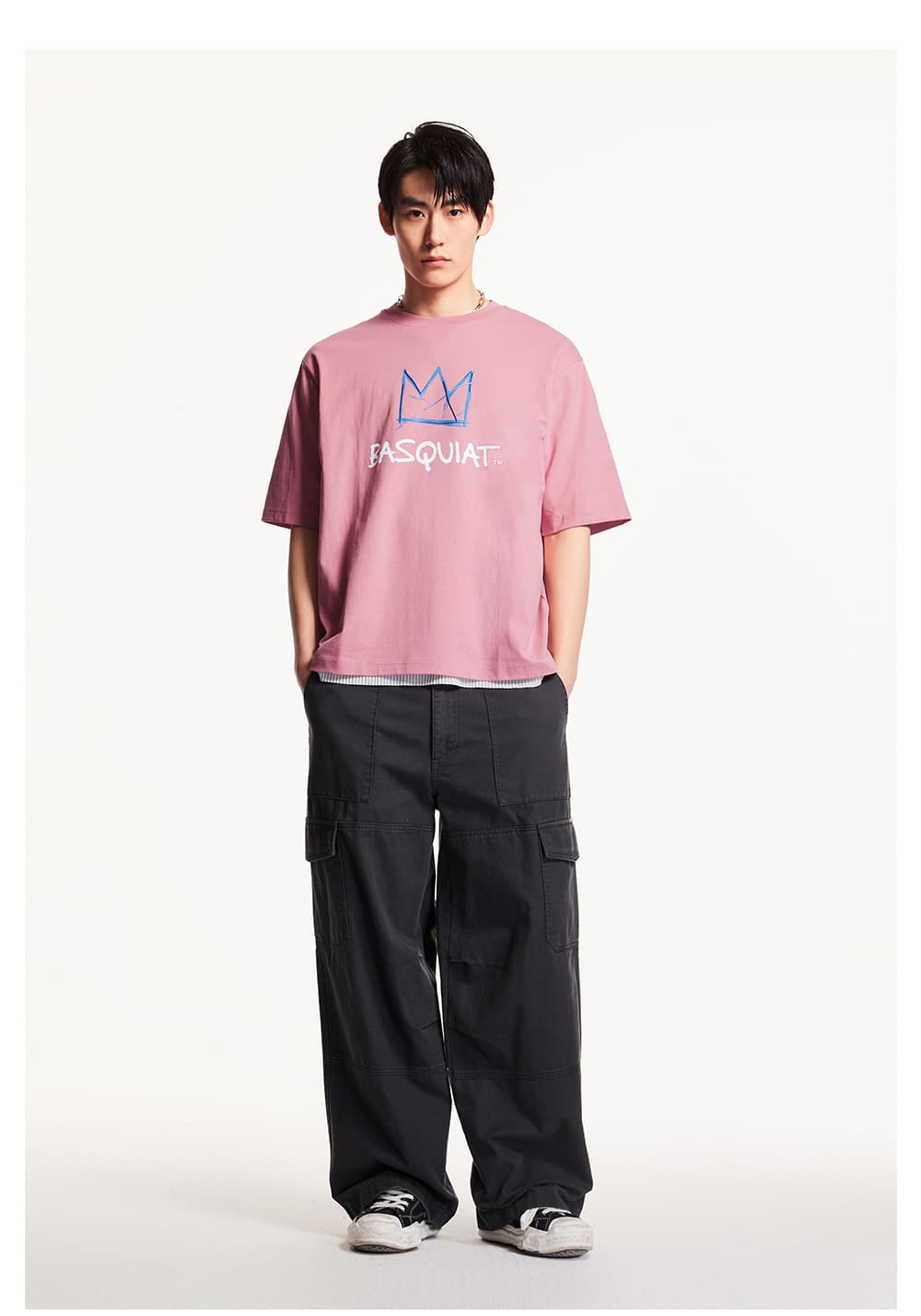 オーバーサイズTシャツ 王冠アート ビッグシルエット半袖