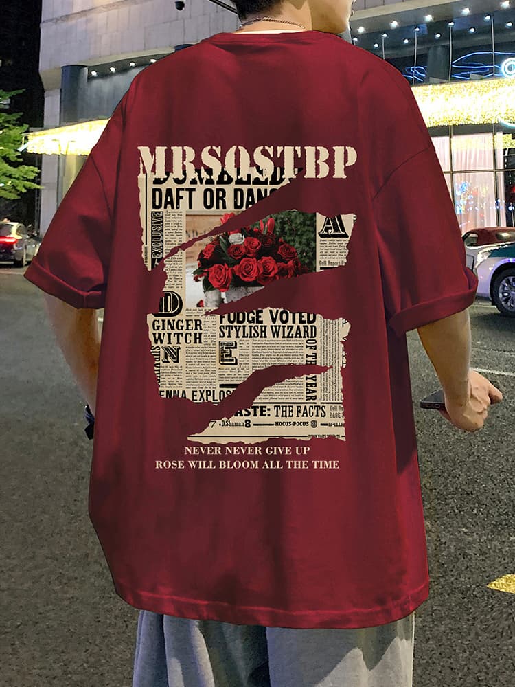 オーバーサイズTシャツ 諦めない気持ちが伝わるプリント半袖