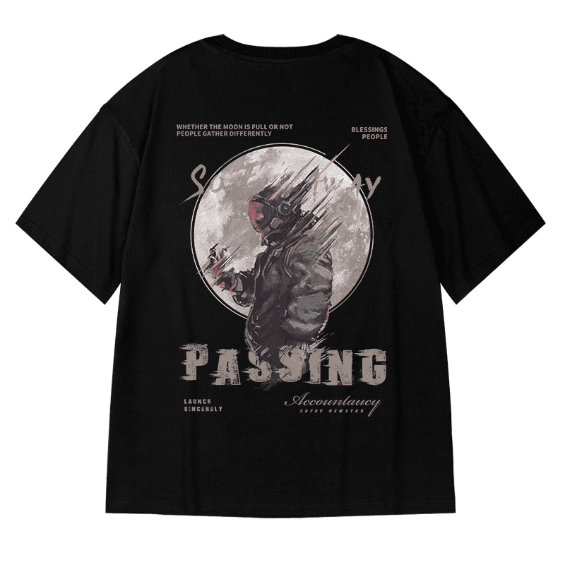 オーバーサイズTシャツ 月夜の旅人 ビッグシルエット半袖