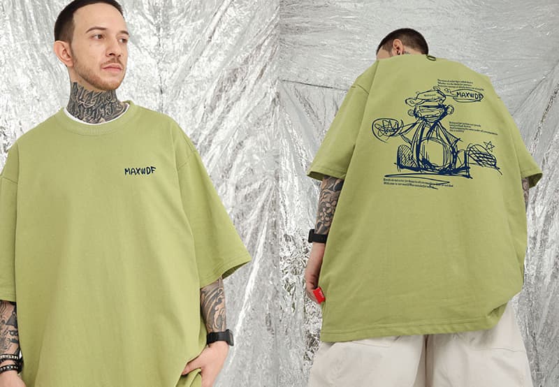 オーバーサイズTシャツ メンズオーバーサイズ半袖Tシャツ ストリート系プリント柄 全7色
