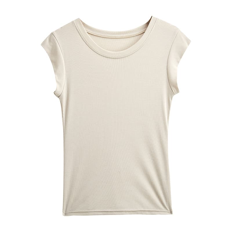 オーバーサイズTシャツ シンプル丸首フレンチスリーブ