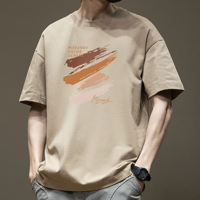 オーバーサイズTシャツ 筆跡アート メンズゆったりクルーネック