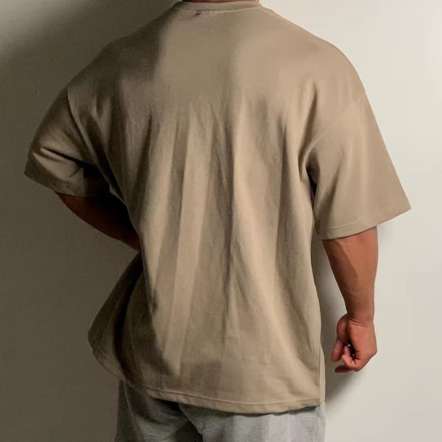 オーバーサイズTシャツ メンズ ビー字ロゴプリント オーバーサイズ半袖シャツ 全4色