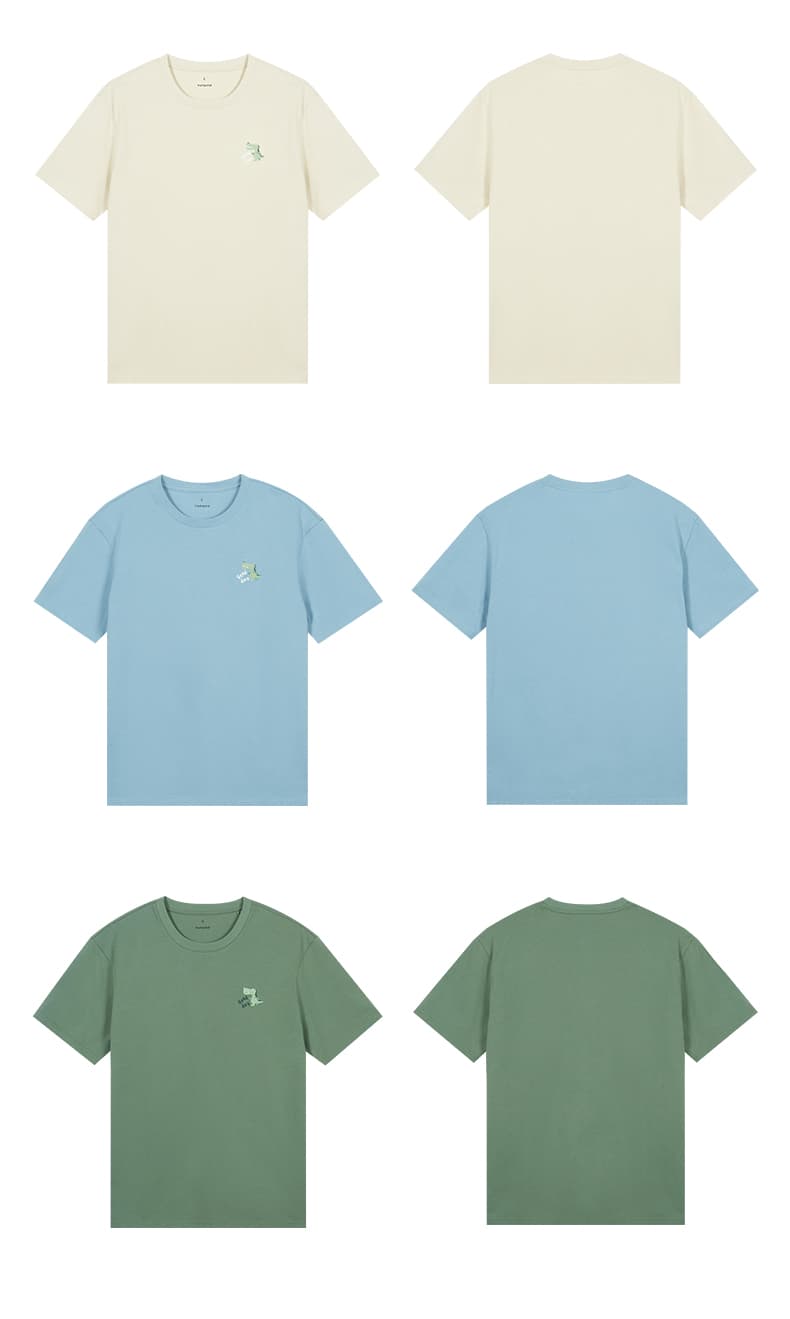 オーバーサイズTシャツ ワンポイント恐竜刺繍ゆったり半袖