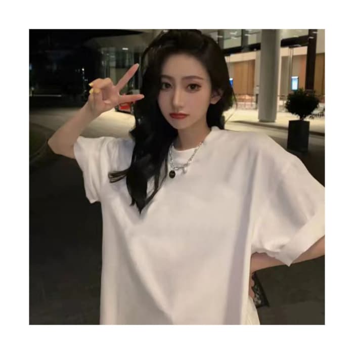 オーバーサイズTシャツ シンプル ゆったりシルエット 半袖