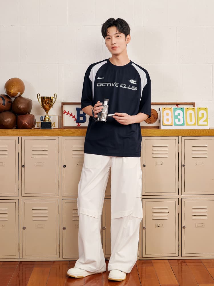 オーバーサイズTシャツ アクティブラグランスポーツティーシャツ