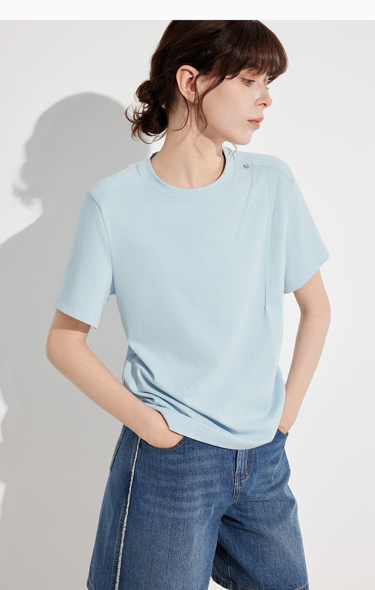オーバーサイズTシャツ すっきり着こなすシンプル綿天竺