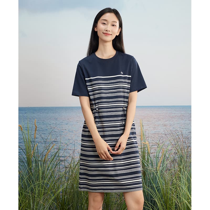 オーバーサイズTシャツ マリンボーダー ゆったりワンピース