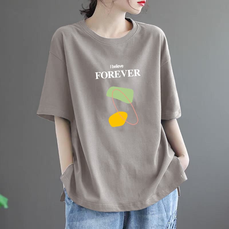 オーバーサイズTシャツ 永遠の約束 アートプリント ゆったりトップス