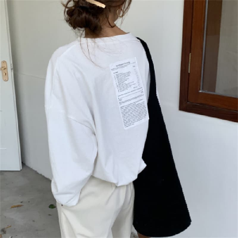オーバーサイズTシャツ 文字プリント オーバーサイズ 長袖プルオーバー
