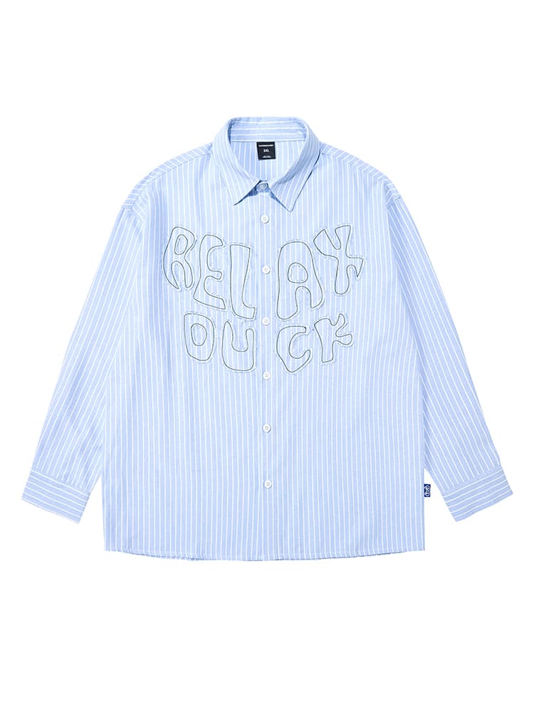 オーバーサイズTシャツ おしゃれストライプ柄重ね着風シャツ