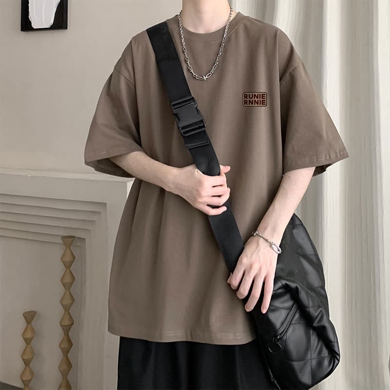 オーバーサイズTシャツ シンプルロゴ入り余裕シルエットＴシャツ