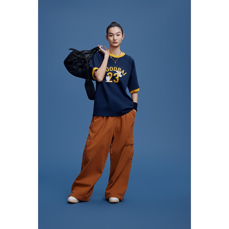 オーバーサイズTシャツ レトロ風ナンバリングゆったりTシャツ