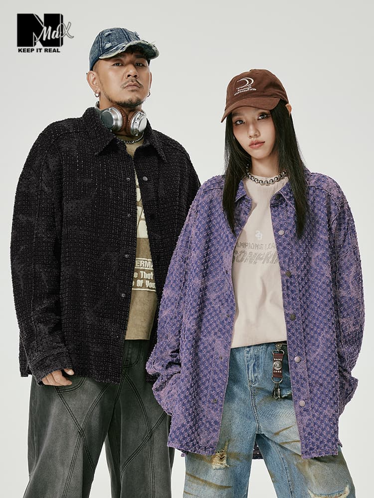オーバーサイズTシャツ ゆったりテクスチャードジャケット