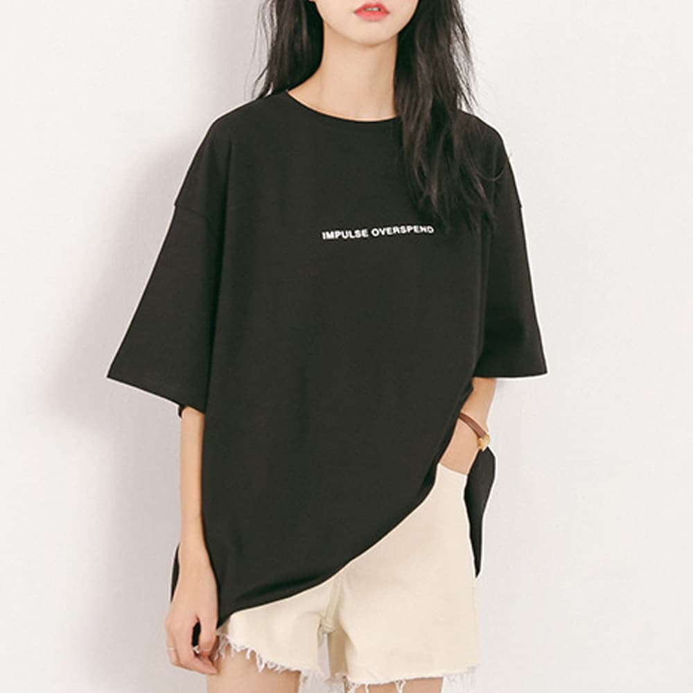 オーバーサイズTシャツ 半袖オーバーサイズシャツ 文字プリント ゆったり韓国風
