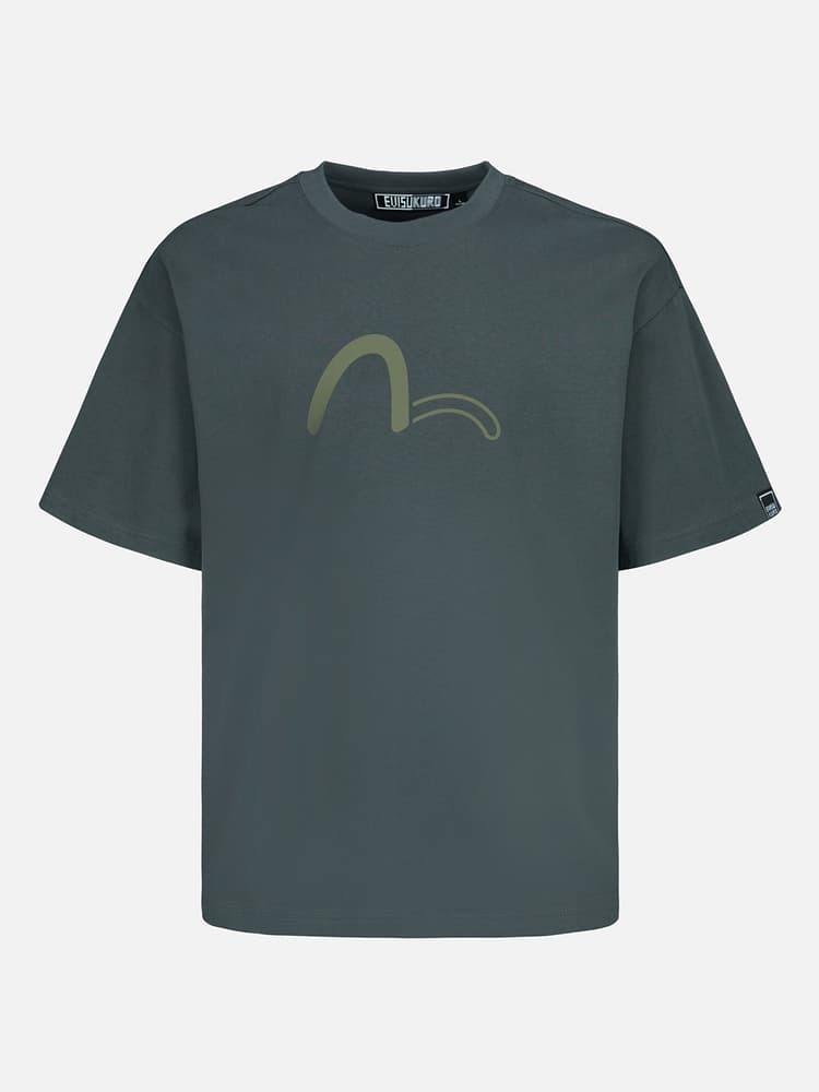 オーバーサイズTシャツ 波形ロゴ 落ち着きのあるゆとりシャツ