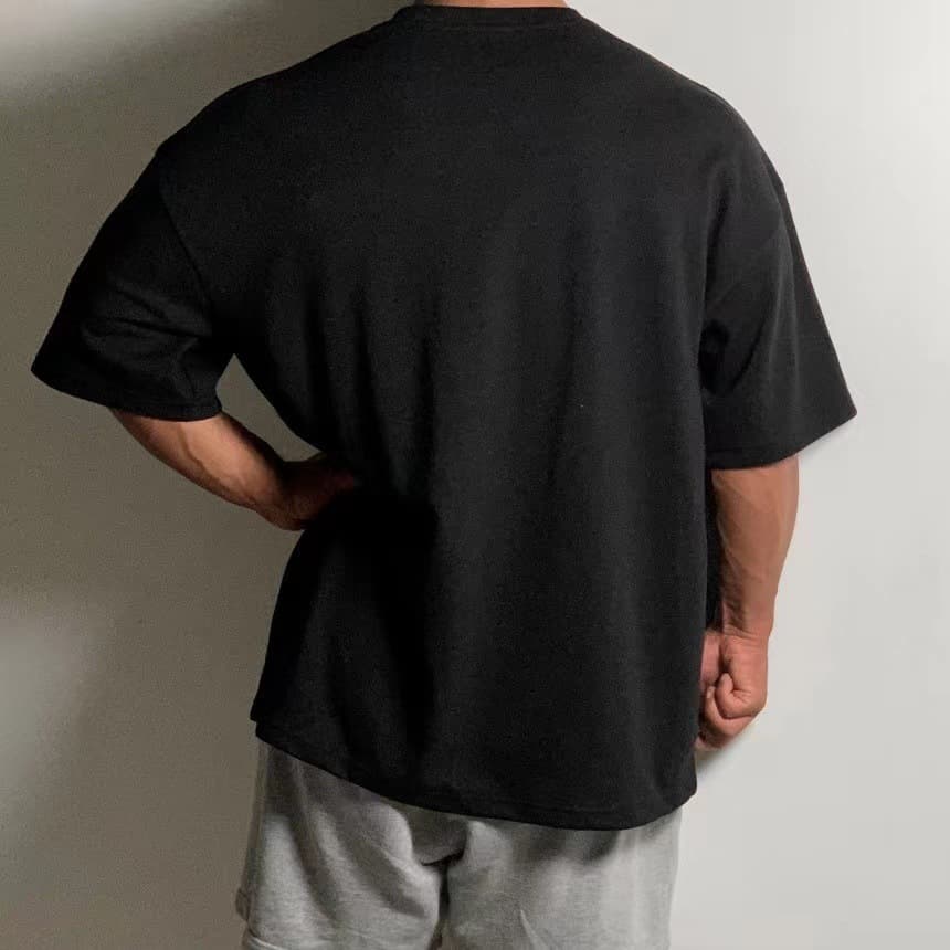 オーバーサイズTシャツ メンズ ビー字ロゴプリント オーバーサイズ半袖シャツ 全4色